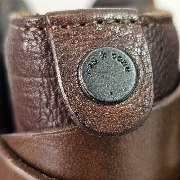 Rag Bone Harrow Ankle Boot Size 35 US 4.5 Brown Pebble Leather 3.5" Heel - Picture 7 of 10
